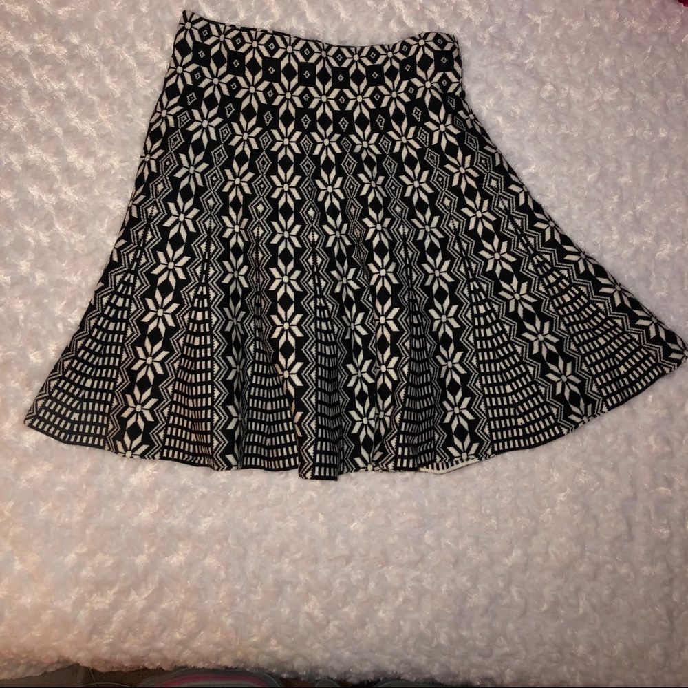Black and white patterned skirt